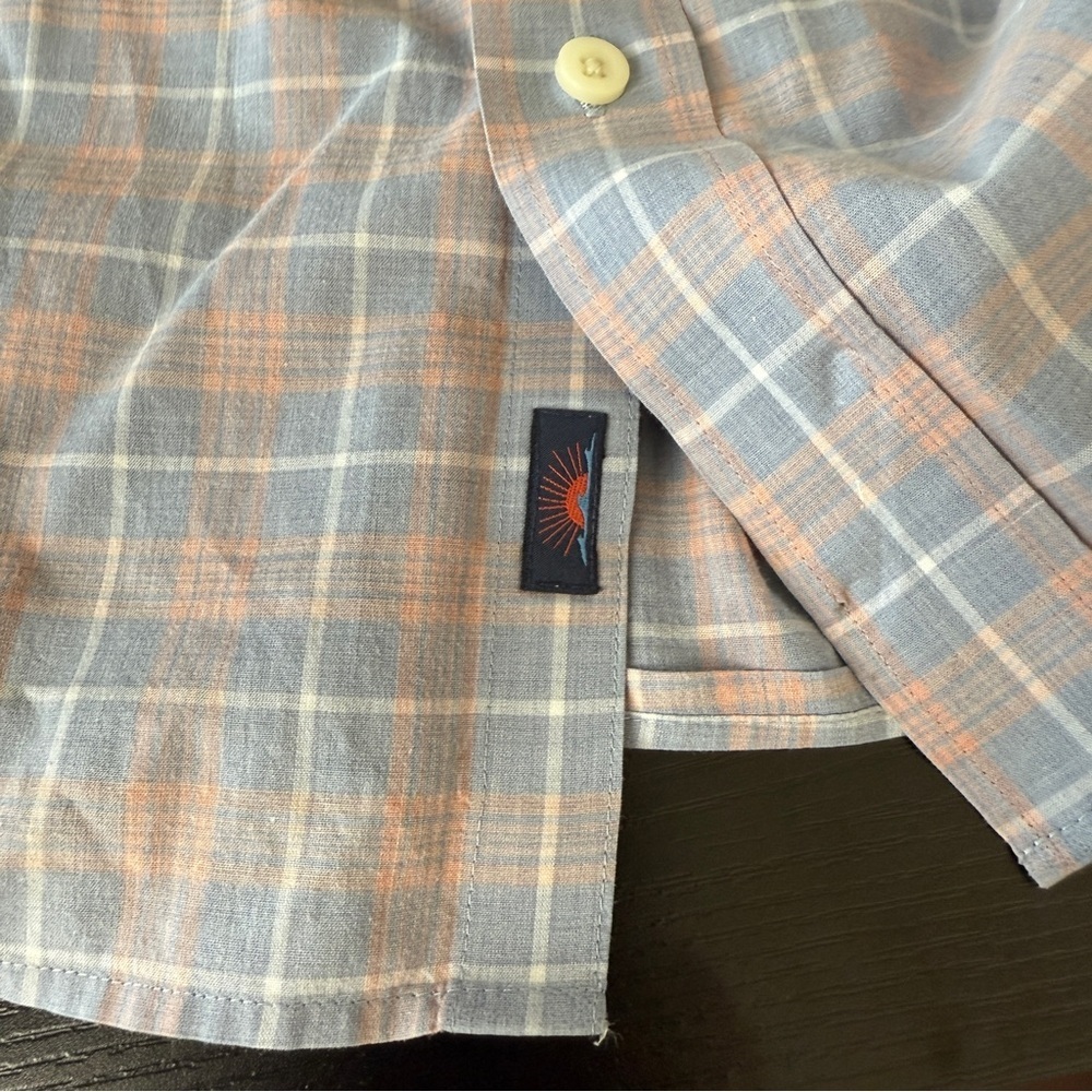 FAHERTY Men’s Blue and Pink Check Plaid Long Sleeve Button Down | Size M - Picture 7 of 10